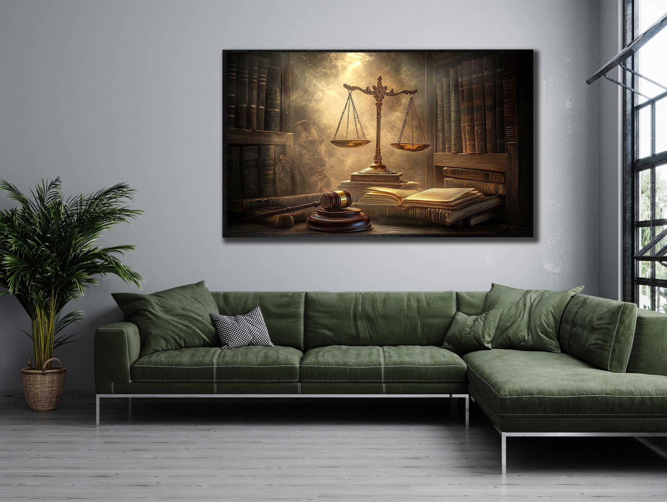 Scales of Justice Canvas Art: Lawyer Office Decor - Etsy