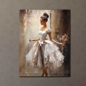 Ballerina Canvas Print Art, Dancer Wall Art, Ballerina Painting on Canvas, Modern Printing Art, Gift For Her, Woman Dancer Wall Decor