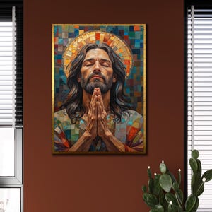 Jesus Canvas Print Art,Jesus Walking on Water Wall Art, Christian Gift Ideas, Religious Print Art, 3d Jesus Canvas Art, Spiritual Wall Decor