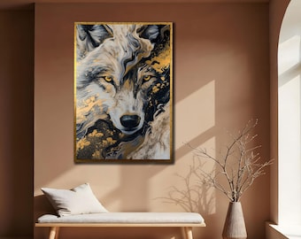 Wolf Canvas Painting: Animal Wall Decor for Living Room,African Wildlife Poster