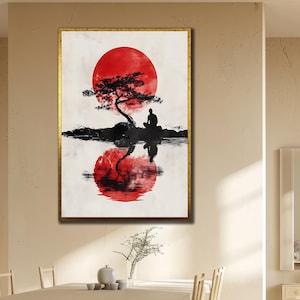 Zen Canvas Art,Buddhist Wall Decor, Room Wall Decor, Yoga Print on Canvas, Spiritual Artwork, Framed Buddha Bodhi Art, Buddhist Home Art