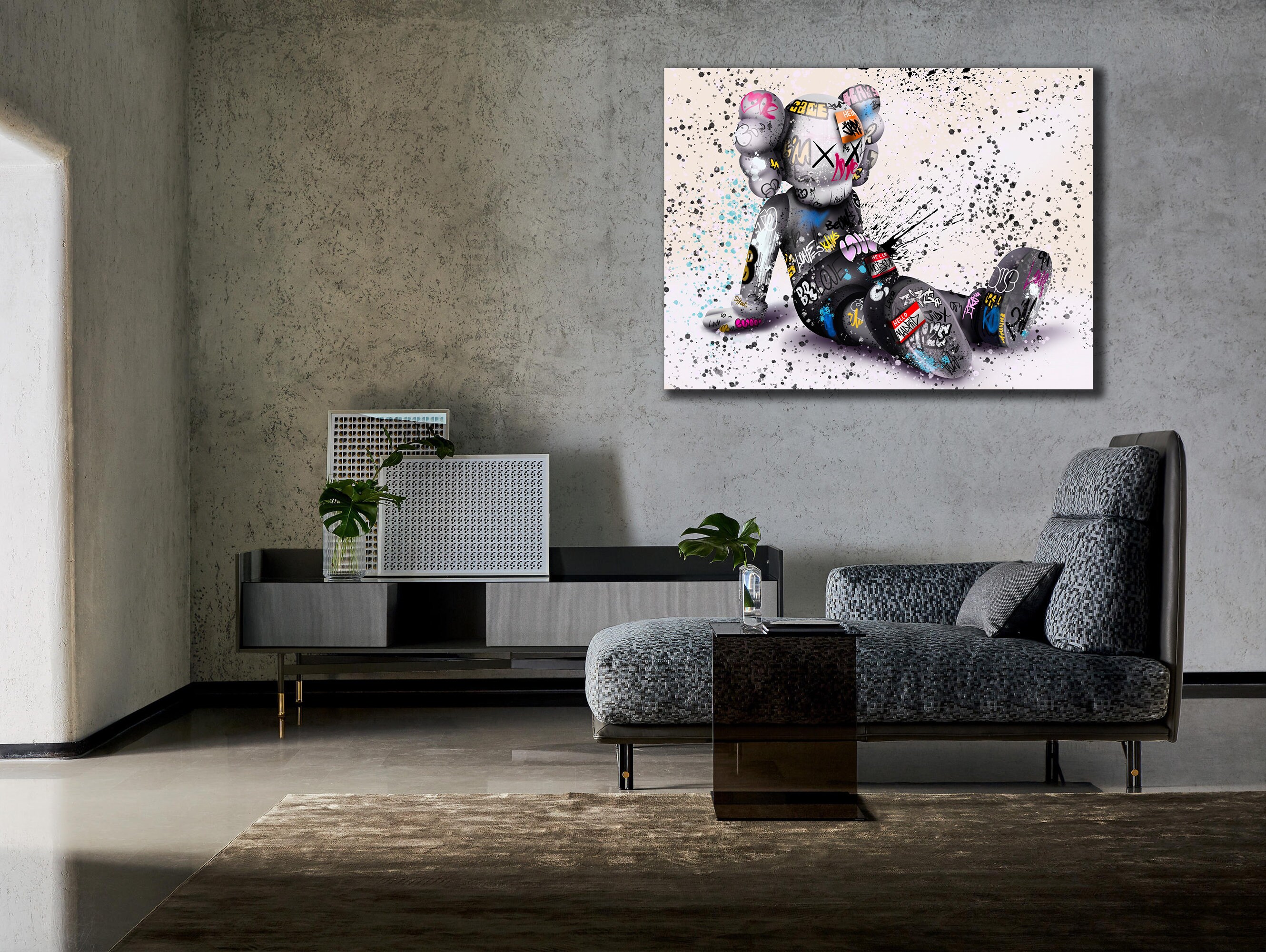 Hypebeast Kaws Wall Decor, Kaws Figure Poster, Graffitti Print Wall Art