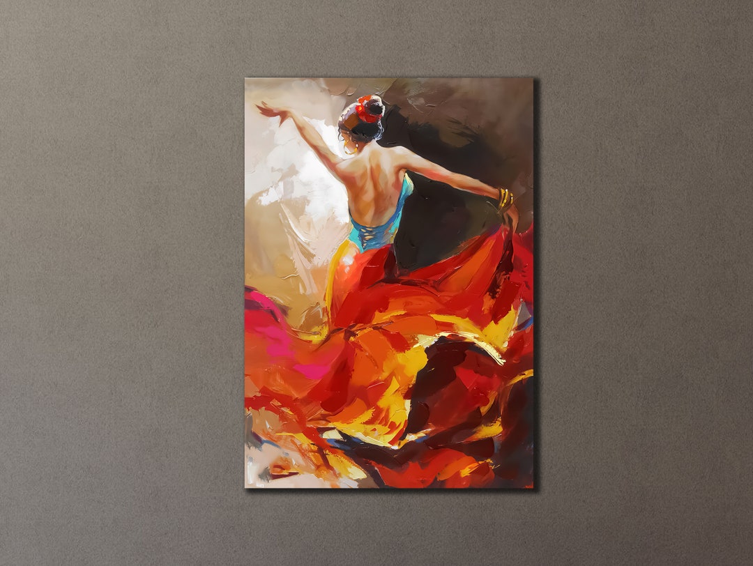 Flamenco Canvas Printing, Dancer Woman Wall Art, Dancing Wall Decor