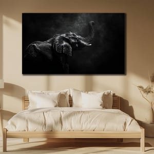 Elephant Canvas Painting Art, Animals African Wall Decor, Elephant Wall Art, Modern Print Art, Herd of Elephants Poster, Wall Hanging Canvas