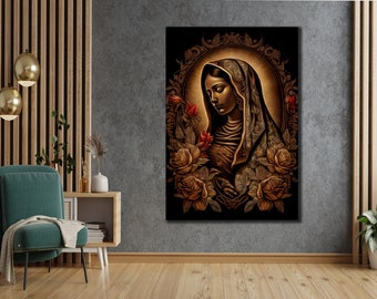 Die Jungfrau Von Guadalupe Leinwand, Religiöse Wandkunst, Katholische Druck Wanddekor, Unbefleckte Maria Malerei Kunst, Spirituelles Poster, Wohnkultur
