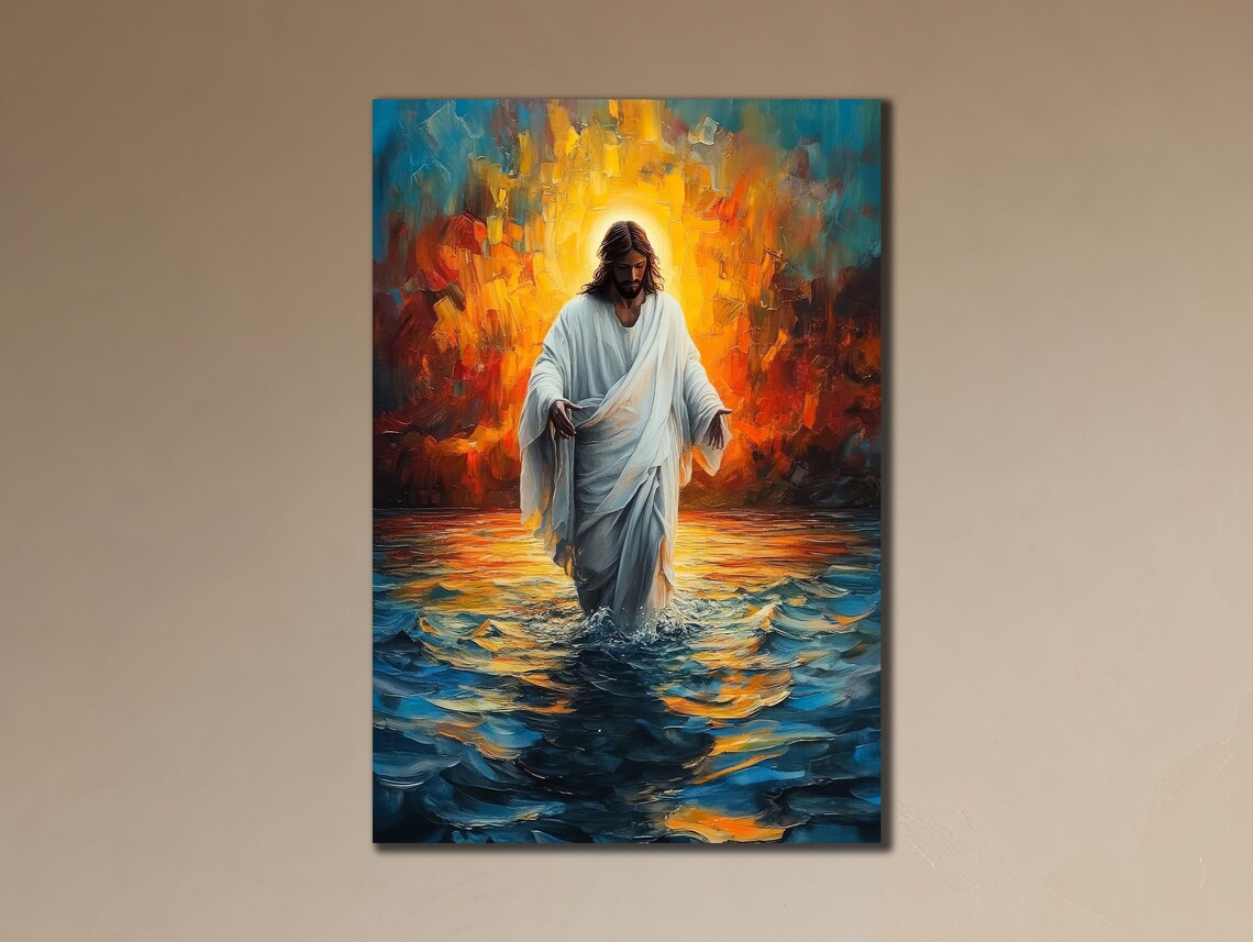 Jesus Walking on Water Canvas Print: Spiritual Christian Wall Art - Etsy