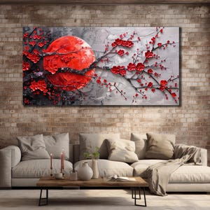 Japanese Cherry Blossom Canvas, Sakura Blossoms Wall Decor, Print on Canvas, Japanese Wall Art, Wall Hanging, Nature Art, Spring Home Decor