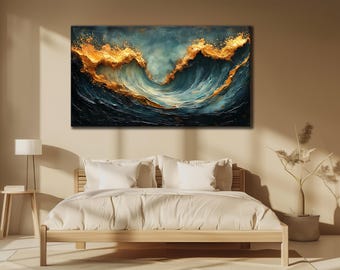 海の波のキャンバスプリント：海景ウォールアート