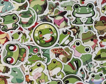 Adorable Adventure Frog Sticker - Charming Kawaii Cute Stickers For Laptop Phone, Skateboard, Water bottle Stickers