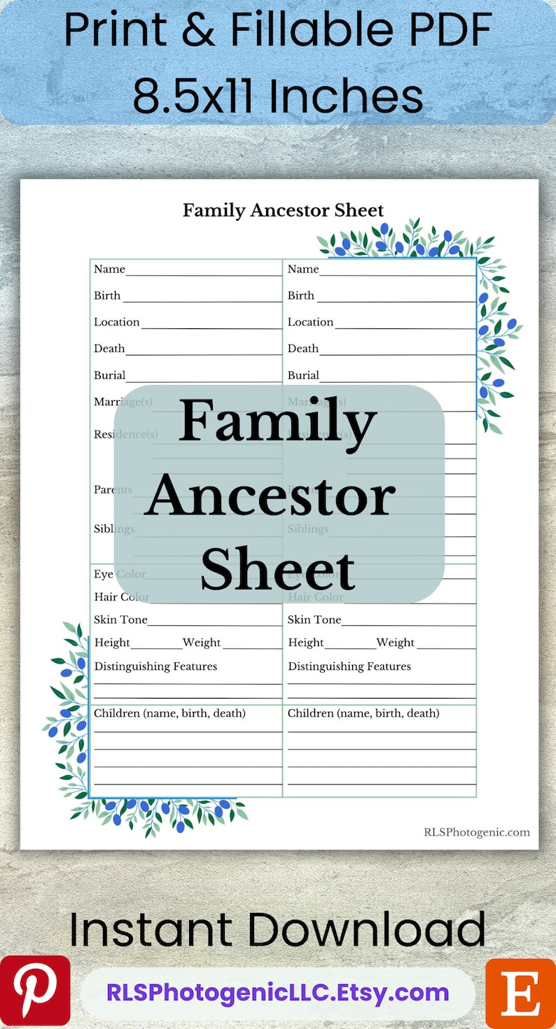 The Ancestry Printable Forms You Need For Your Family Tree - 511obal