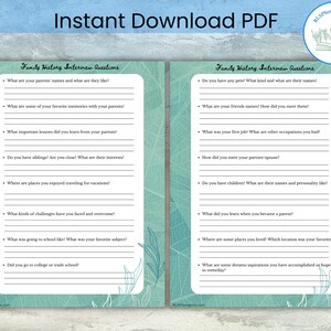 Family History Interview Questions | Ancestry Research Sheet | Family ...