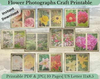 Flower Photographs Junk Journaling Printable | Wildflower Journal Kit | Floral Scrapbook Pages | Card Making | Papercrafted Ephemera