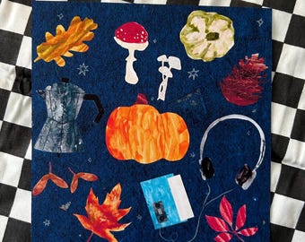 Grillige herfstkunstprint: spookachtig herfstdecor