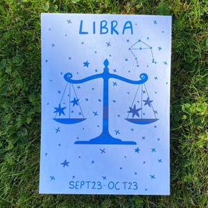 Libra Sternzeichen Kunstdruck, Sternzeichen Horoskop Astrologie Tarot Karte Witchy Geschenkideen