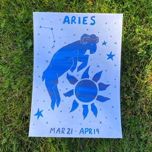 Stampa artistica dello zodiaco Ariete, segno zodiacale oroscopo astrologia tarocchi idee regalo stregoneria