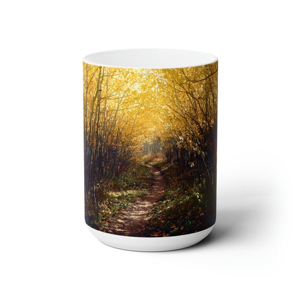 Landscape Photography Coffee Mug, Fall Aspens Coffee Cup, Nederland Aspens Coffee Mug, Fall Foliage Coffee Cup, Drink Cup, Ceramic Mug 15oz
