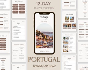 Portugal Travel Planner: 12-Day Editable Itinerary (Digital Download)