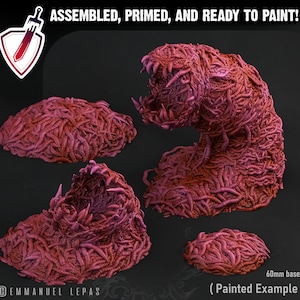 Worm Swarm | Miniature by Print Your Monsters | Mini for tabletop gaming, D&D, Pathfinder, and painting | Assembled and Primed