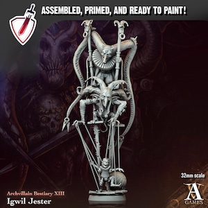 Igwil Jester | Miniature by Archvillain Games | Resin Mini for Tabletop Gaming, D&D, Pathfinder, and Painting | Assembled and Primed
