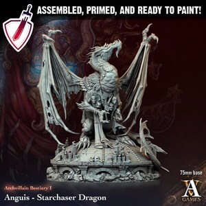 Anguis - Dragon | Miniature by Archvillain Games | Resin Mini for Tabletop Gaming, D&D, Pathfinder, and Painting | Assembled and Primed