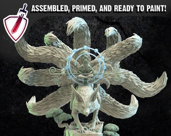 Hanako Kitsune Druid | Miniature by Lost Kingdom | Resin Mini For Tabletop Gaming, D&D, Pathfinder, Wargames, Painting | Assembled + Primed