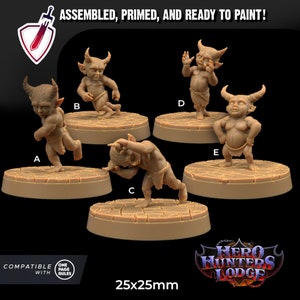 Małe Diabły | Miniatury od Dragon Trappers Lodge | Miniatury żywiczne do gier planszowych, D&D, Pathfinder i malowania | Złożone i zagruntowane
