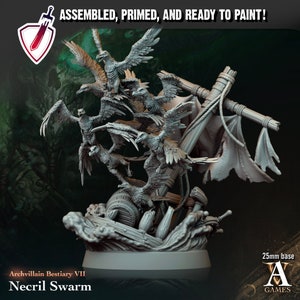 Necril Swarm | Miniature by Archvillain Games | Resin Mini For Tabletop Gaming, D&D, Pathfinder, Painting | Assembled and Primed