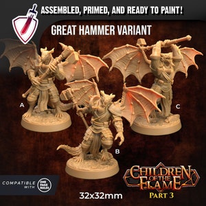 Wyrmblood Elites | Miniatures by Dragon Trappers Lodge | For Tabletop Gaming, D&D, Pathfinder, Painting | Assembled and Primed