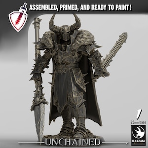 Unchained Commanders | By Rescale Miniatures | Resin Mini for Tabletop Wargames, RPGs, and Painting | Assembled and Primed