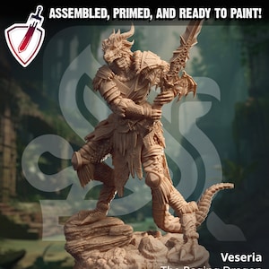 Veseria – The Raging Dragon | Miniature by DM Stash | Great for Tabletop Gaming, D&D, Pathfinder, Painting | Assembled and Primed