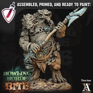 Ettins gnolls | (Grande) figurines Archvillain Games | Mini résine pour jeux sur table, D&D, Pathfinder, peinture | Assemblé et apprêté
