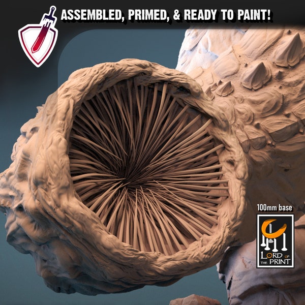 Wurm | (Large) Miniatures by Lord of the Print | For Tabletop Gaming, D&D, Pathfinder, and Painting | Assembled and Primed