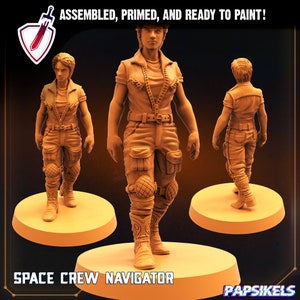 Space Crew Navigator | Miniature by Papsikels | Resin Mini For Tabletop RPGs, Wargaming, and Painting | Assembled and Primed