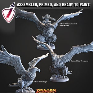 Falcon Glider | Miniature by Cast n Play | Resin Mini For Tabletop Gaming, D&D, Pathfinder, and Painting | Assembled and Primed