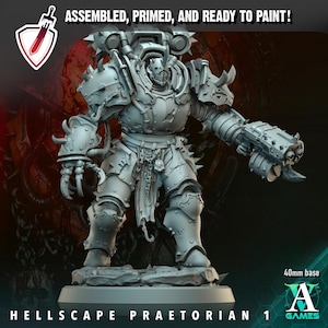 Hellscape Praetorian | Miniatures by Archvillain Games | Resin Mini for Tabletop Gaming, D&D, Wargaming, and Painting | Assembled and Primed