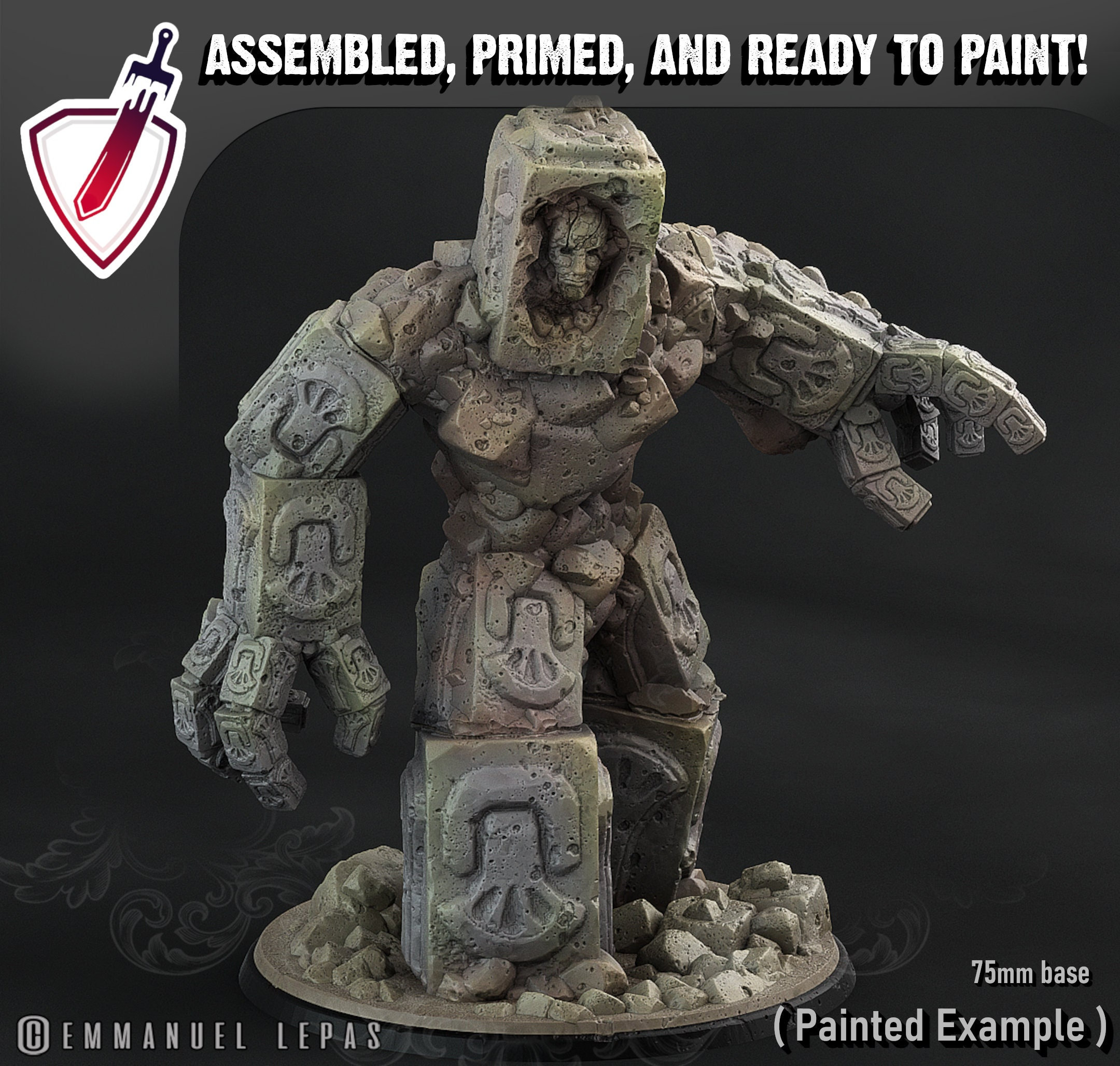 Rock Golem | Miniature by Print Your Monsters | Mini for Tabletop
