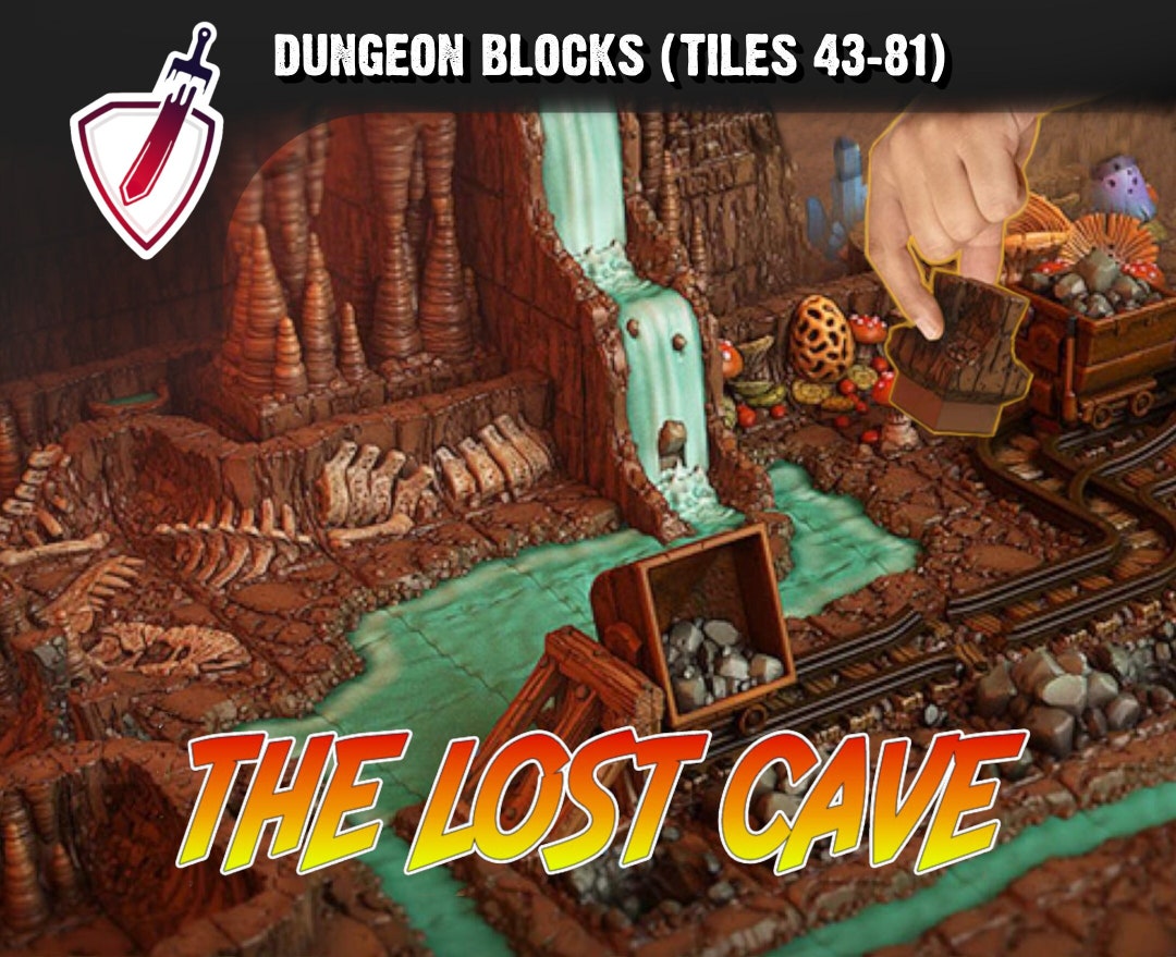 Dungeon Blocks Lost Cave Expansion Tiles (43-81) | FDM or Resin Printed ...