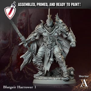 Blutgeir Harrower | Miniatures by Archvillain Games | Resin Mini for Tabletop Gaming, D&D, Pathfinder, Painting | Assembled + Primed