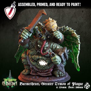 Barmethrus, Plague Demon | (Large) Miniature by Crippled God Foundry | For Tabletop Gaming, D&D, Pathfinder, Painting | Assembled and Primed