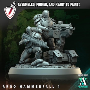 Argo Hammerfall | Miniatures by Archvillain Games | Resin Mini For Tabletop Wargaming, RPGs, and Painting | Assembled and Primed