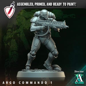 Argo Commando (1-5) | Miniatures by Archvillain Games | Resin Mini For Tabletop Wargaming, RPGs, and Painting | Assembled and Primed