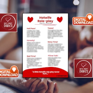 2 Pack- Hotwife Tasteful Roleplay Challenges Easy Medium / No explícito / Descarga instantánea / Imprimible / Noche de cita / Parejas / Ciervo / Vixen