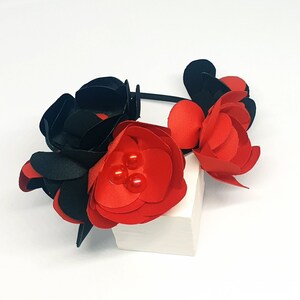 Flower Headband, Floral Head Accessory, Satin, Girls Headband, Luxury Headband, Chic Hair Accessory, Floral Girl Tiara, Bridesmaid Headband