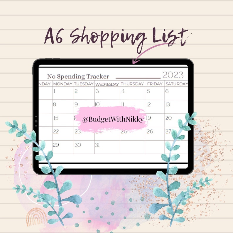 Digital printable A6 No Spending Tracker Etsy Digital printable a6 no spending tracker etsy
