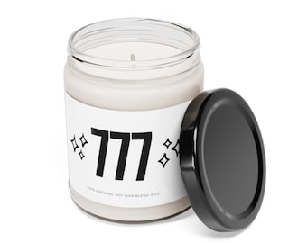 777 Angel Number Candle, Scented Soy Candle, 9oz