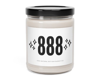 888 Angel Number Candle, Scented Soy Candle, 9oz