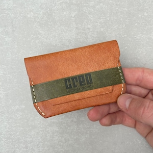 Minimale leren kaarthouder | Smalle portemonnee voor heren en dames | Portemonnee met voorvak | Creditcardhouder van topnerfleer | Visitekaarthouder