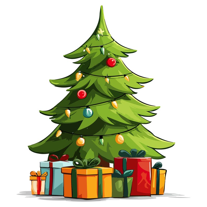 18 images clipart de sapins de Noël au format PNG | Sapins de Noël vectoriels | Sapins de Noël au format PNG | Fond transparent 300 ppp image 1