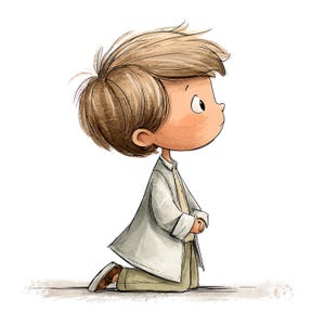 Clipart Primera Comunión PNG – Acuarela Niños y Niñas – Ilustraciones Católicas Religiosas – Descarga Digital 300 DPI image 8