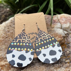 Leopard and Cow Print  Earrings
